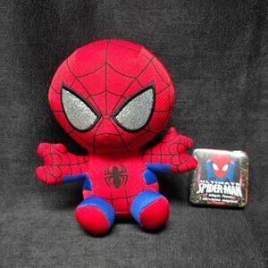 Marvel TY Spider Man 7" Plush Beanie Baby & Magic Towel Washcloth Spidey Bundle
